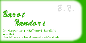 barot nandori business card